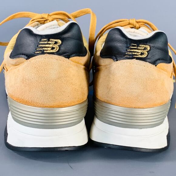 NEW BALANCE Size 11 1400 Mustard Yellow Suede Mesh Athletic Sneakers - Picture 3 of 8